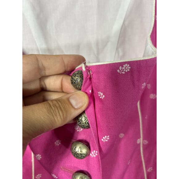 Kaiser Franz Josef Dress 42 Pink Flowers Austria Bavarian Dirndl Oktoberfest - Picture 5 of 14